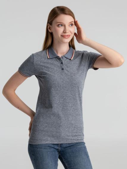 Рубашка поло женская Paname Women голубой меланж, размер XL