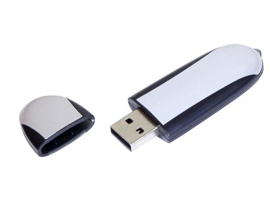 USB 2.0- флешка промо на 16 Гб овальной формы