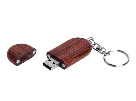 USB 3.0- флешка на 128 Гб овальной формы и колпачком с магнитом