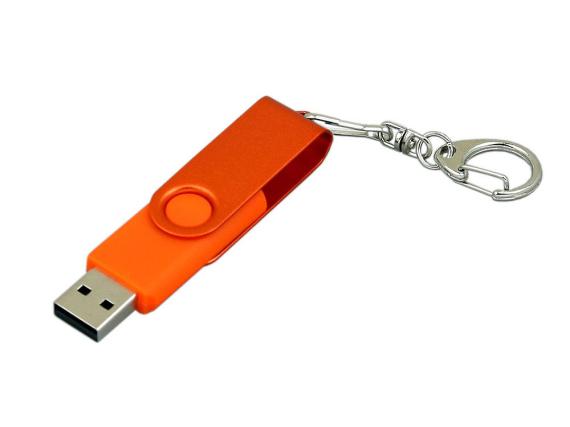 USB 3.0- флешка промо на 32 Гб с поворотным механизмом и однотонным металлическим клипом