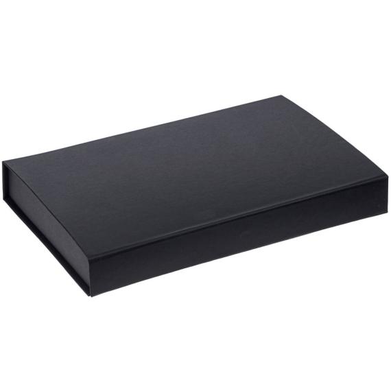 Коробка Silk с ложементом под ежедневник, флешку и ручку, черная
