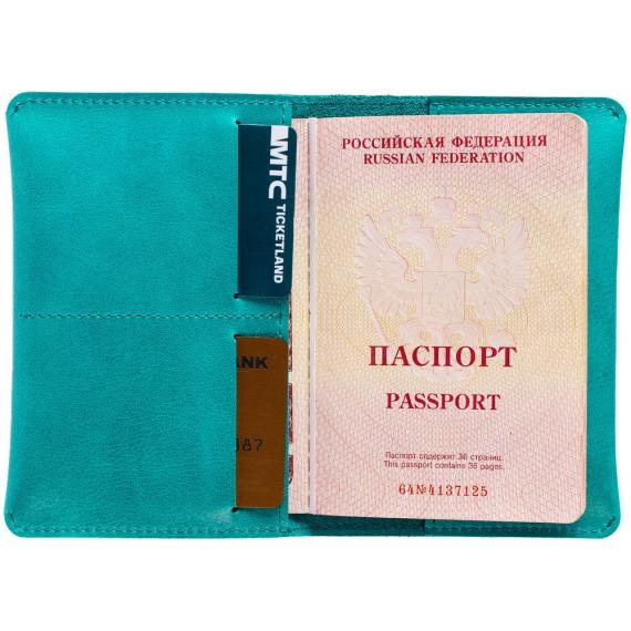 Обложка для паспорта Apache, бирюзовая