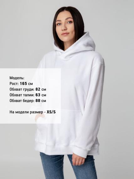 Худи флисовое унисекс Manakin, белое, размер XL/2XL