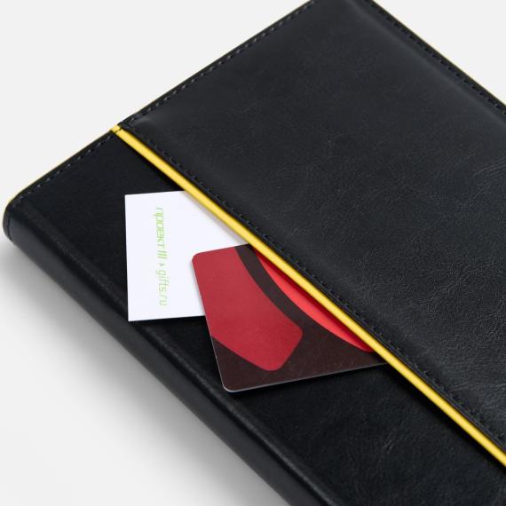 Ежедневник Alanis, недатированный, черный c желтым