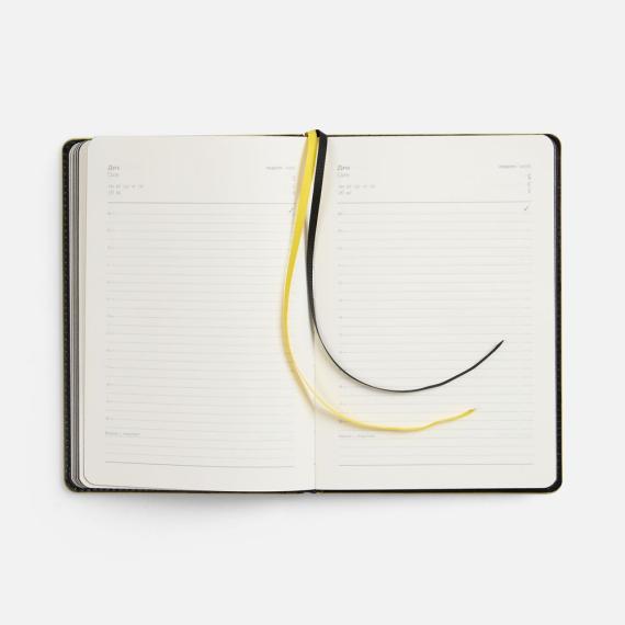 Ежедневник Alanis, недатированный, черный c желтым