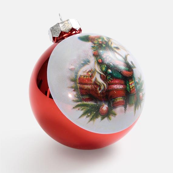 Елочный шар Finery Gloss, 8 см, глянцевый красный