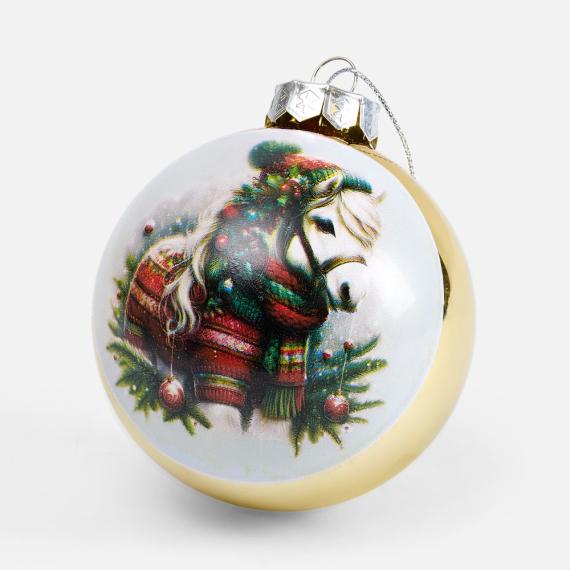 Елочный шар Finery Gloss, 8 см, глянцевый золотистый