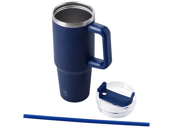 Термокружка KRANSTON с трубочкой и поворотной крышкой, 870 мл