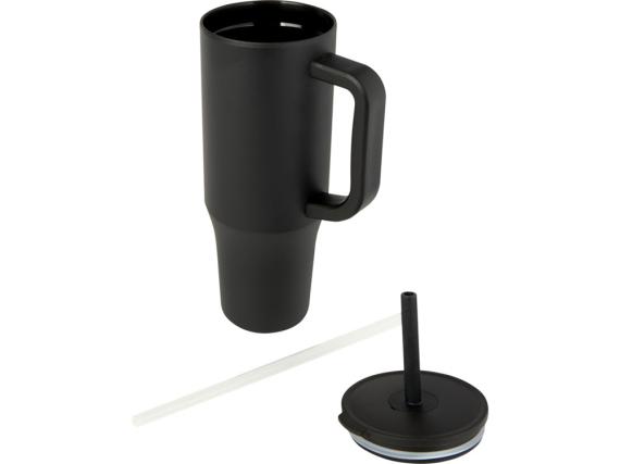 Герметичная термокружка «Brady» с силиконовой трубочкой, переработанная сталь, 900 мл