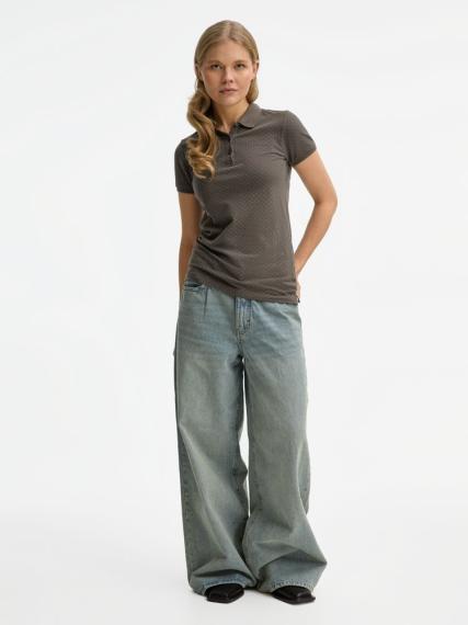 Рубашка поло женская Brandy Women темно-серый с белым, размер L