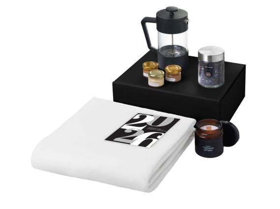 Подарочный набор «Re:Moments» с пледом, френчпрессом и медом