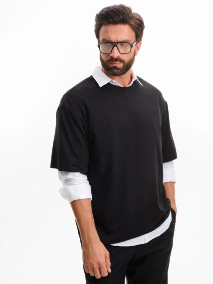 Футболка оверсайз унисекс Lavinia, черная, размер XS/S