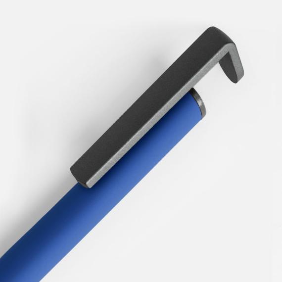 Ручка шариковая Standic с подставкой для телефона, синяя