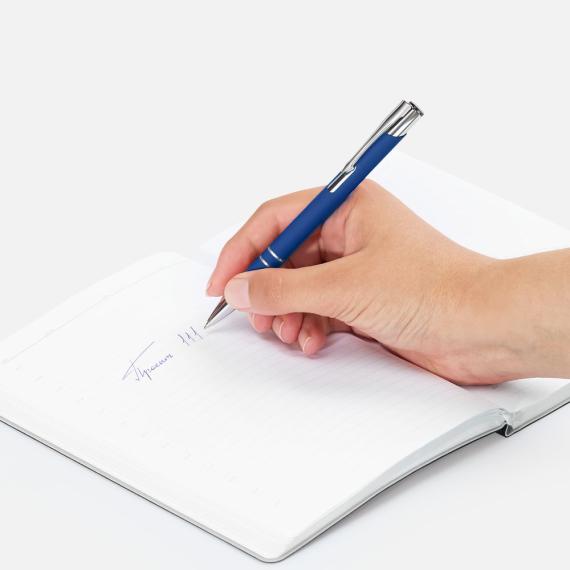 Ручка шариковая Keskus Soft Touch, ярко-синяя