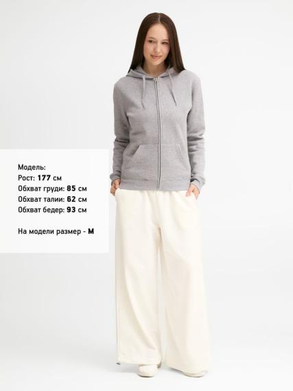 Толстовка женская на молнии с капюшоном Seven Women 290, серый меланж, размер S
