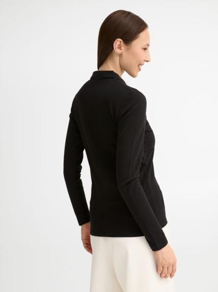 Рубашка поло женская с длинным рукавом Perfect LSL Women черная, размер S