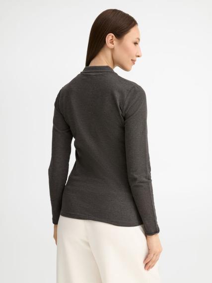 Рубашка поло женская с длинным рукавом Perfect LSL Women черный меланж, размер M