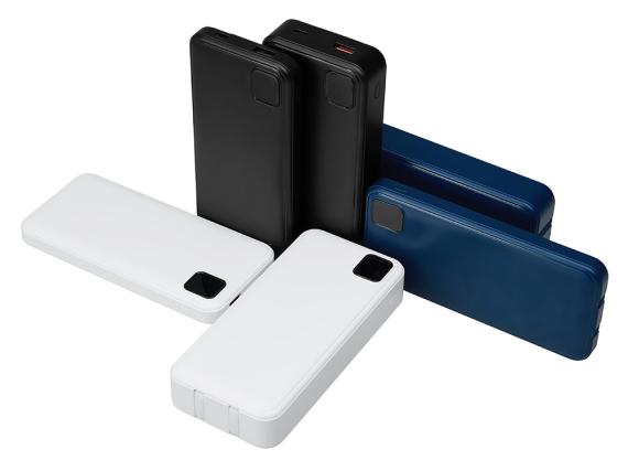 Внешний аккумулятор со встроенными кабелями «Фрэйм», 10000мач