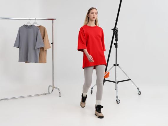 Футболка оверсайз унисекс Kosmos 2.0, красная (алая), размер XL/XXL