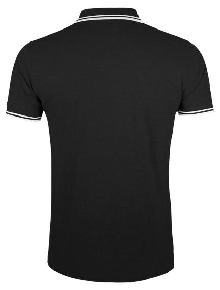Рубашка поло мужская Pasadena Men 200 с контрастной отделкой черная с белым, размер M