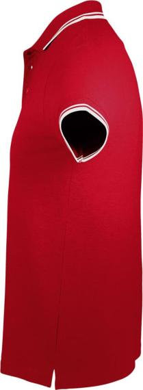 Рубашка поло мужская Pasadena Men 200 с контрастной отделкой красная с белым, размер 3XL