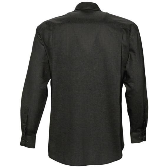 Рубашка мужская с длинным рукавом Boston черная, размер S